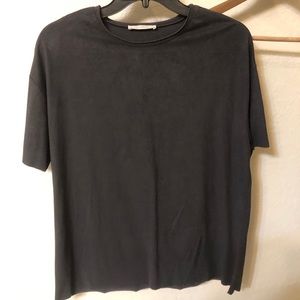Zara black suede T-Shirt size small